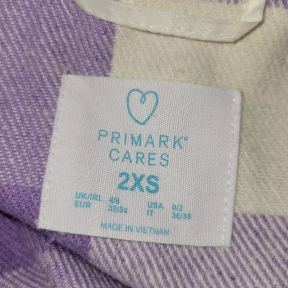 Primark Purple & White Buffalo Plaid Check Jacket Women's Size Small - Picture 10 of 10